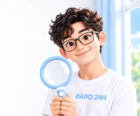 돋보기로 차이를 살펴보는 3D 인물
